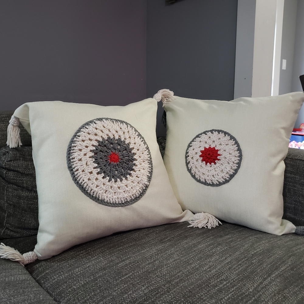 Decorated Pillow Covers Gray